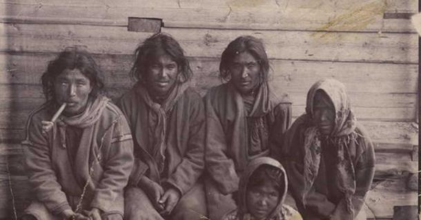 Ket People, Native Peoples of Siberia. Black and White Photo, 1900s