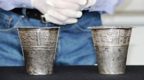 Silver cups from ancient Peruvian