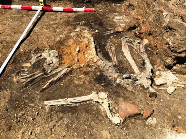Burnt skeletons found at excavations in Plovdiv, Bulgaria