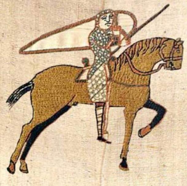 A golden-colored horse seen in the Bayeux tapestry