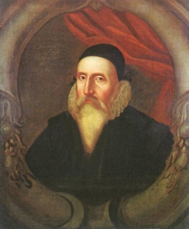 A 16th-century portrait of John Dee by an unknown artist. 