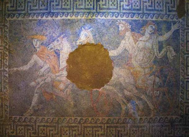 Amphipolis mosaico que representa el secuestro de Persefonis