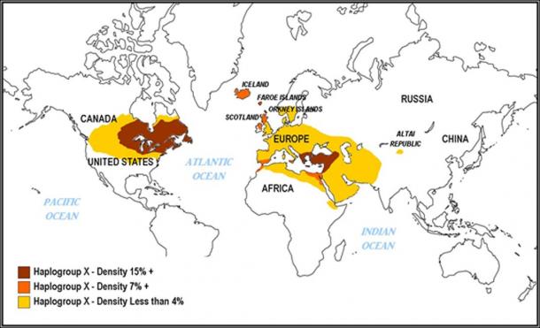 mtDNA Map: Spread of Haplogroup X 