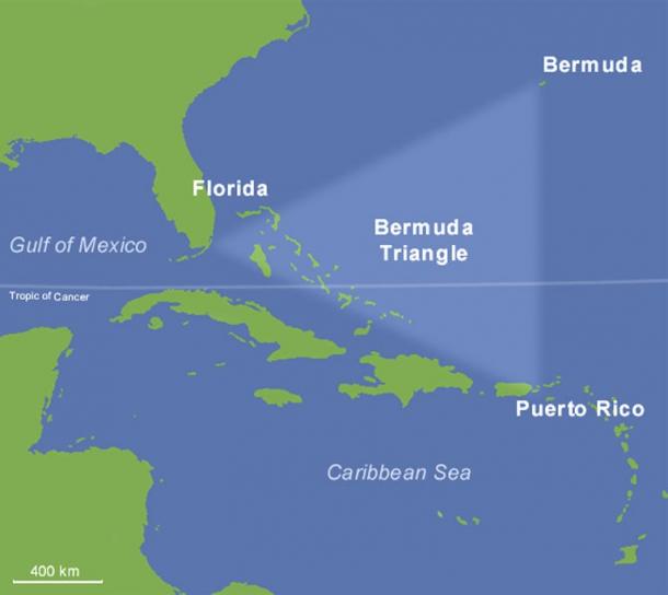 One version showing the region of the Bermuda Triangle.