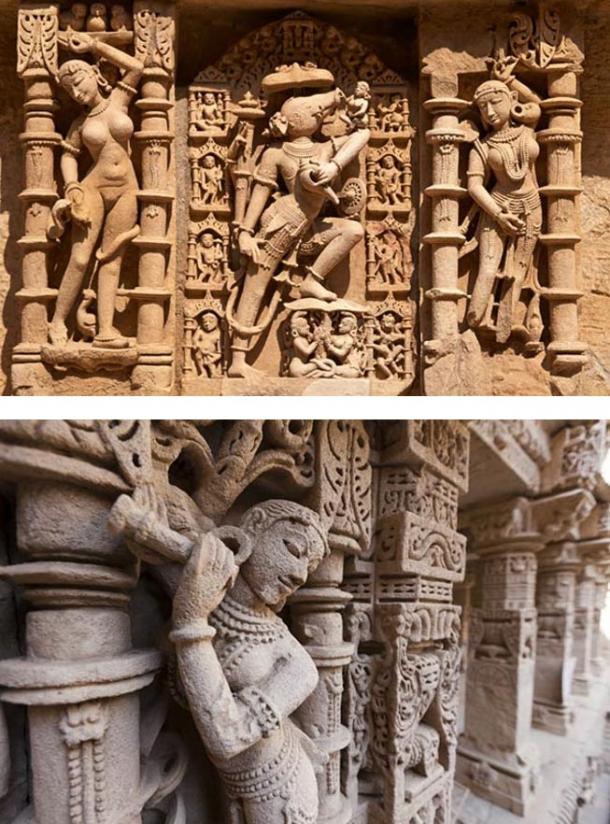 The magnificent sculptures of the Rani-Ki-Vav remained well preserved over centuries after being buried under silt.