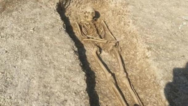One of the skeletons found at the cemetery.