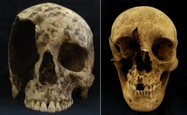 The skulls of two male immigrants found in Rome.