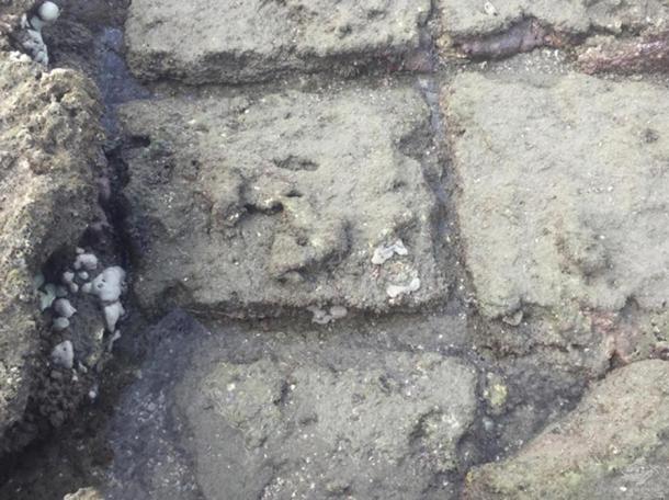 Photographs of some of the square and rectangular blocks that were found off Mafia Island in Tanzania.