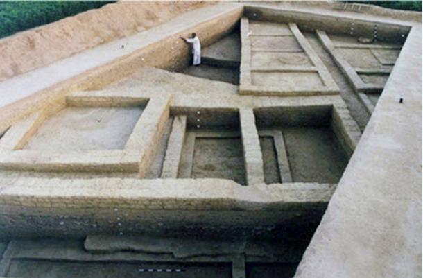 Algunas de las estructuras en Rakhigarhi