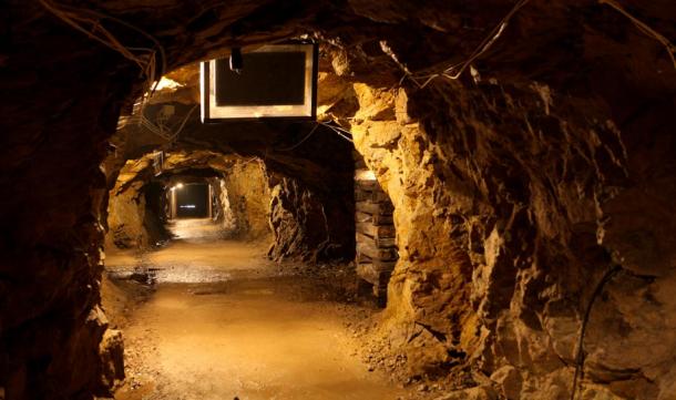 An underground tunnel, part of Nazi Germany "Riese" construction project under the Ksiaz castle in Poland