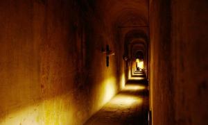 More details View of inside the Passetto, the secret passage between Vatican City and Castel Sant'Angelo in Rome, Italy