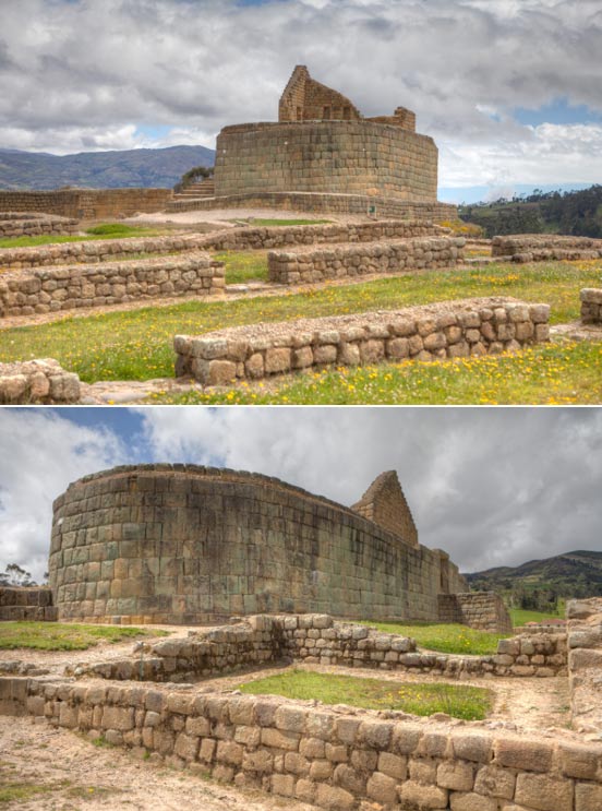 Dos vistas del Templo del Sol