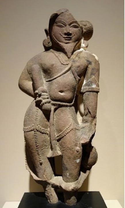 A Hermit (Rishi), India was an inspired poet of Ṛegvedic hymns. They were responsible for tending sacrificial fires and were said to invoke gods with poetry. 11th century AD, pink sandstone.
