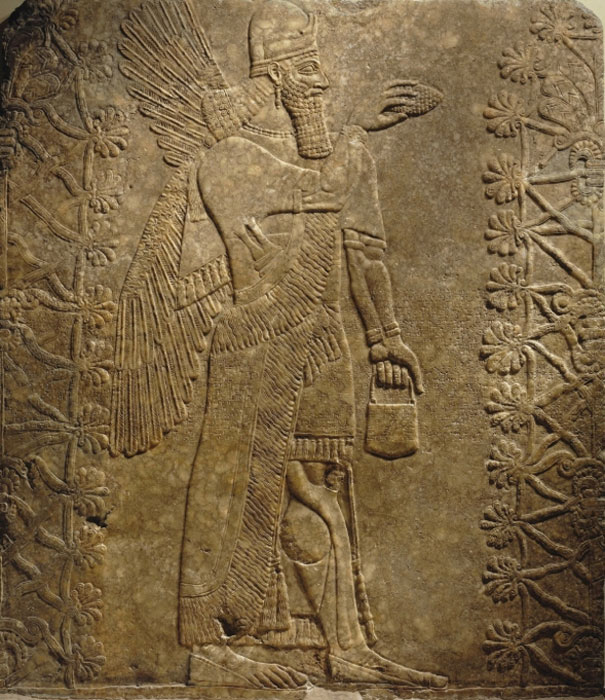A Winged Genie relief, from Nimrud, Assyria (modern-day Iraq) has been sold for $31 million in New York. Neo-Assyrian Period. (Image: Brooklyn Museum)