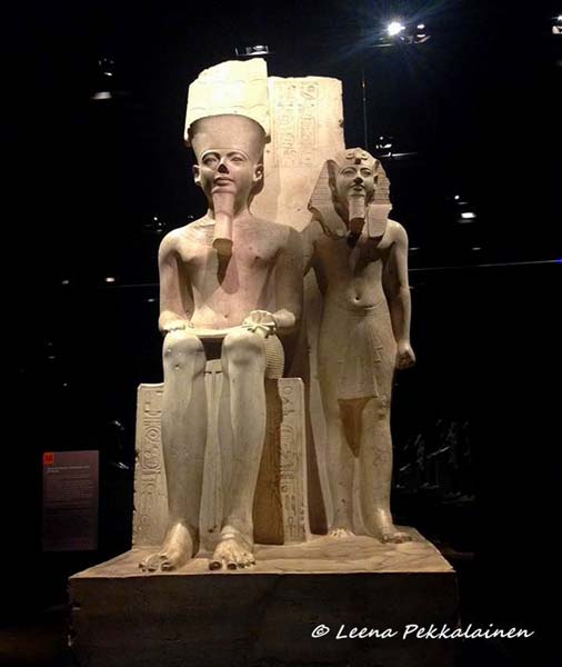 A limestone sculpture, from the Temple of Amun in Thebes, depicts Horemheb standing beside the state god whose worship he further restored after Tutankhamun; and followed it up with a thorough backlash on the Amarna Period. Museo Egizio, Turin, Italy.