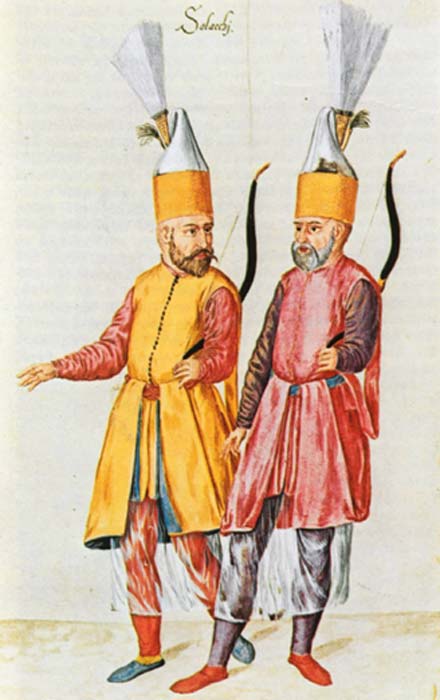 A pair of Solaks, the Janissary archer bodyguard of the Sultan.
