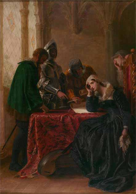 La abdicación de María, reina de Escocia, de Joseph Severn. (Dominio publico)