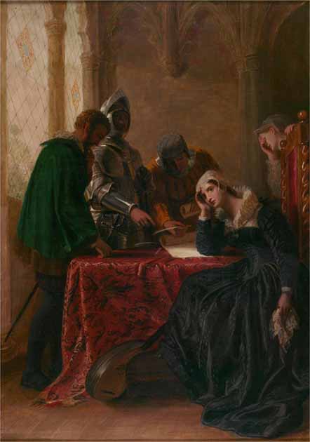 The Abdication of Mary, Queen of Scots, by Joseph Severn. (Public domain)