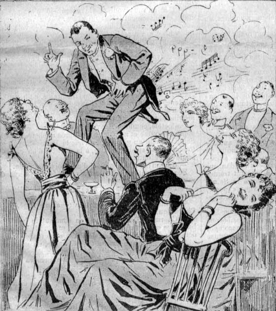 Según San Agustín, ¡algunas personas podían controlar sus flatulencias hasta el punto de que sonaba como un canto! Un dibujo de 1892 de Le Petomane de la revista Paris qui Rit (Laughing Paris) (Dominio público)