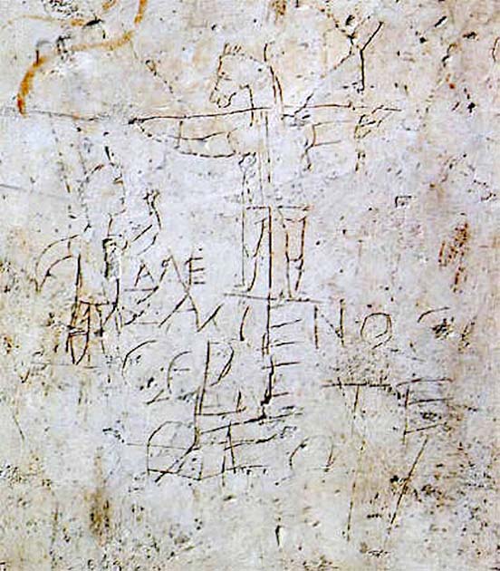 The Alexamenos graffito in Rome. Wikimedia Commons