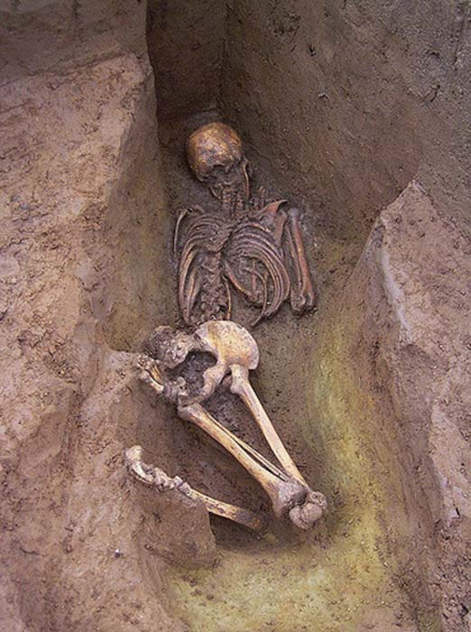 Another face-down burial. 1000BC, Cliffs End Farm