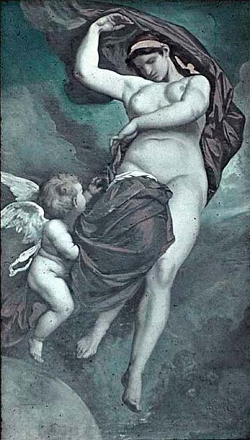 Anselm Feuerbach: Gaea (1875). Ceiling painting, Academy of Fine Arts Vienna. (Public Domain)