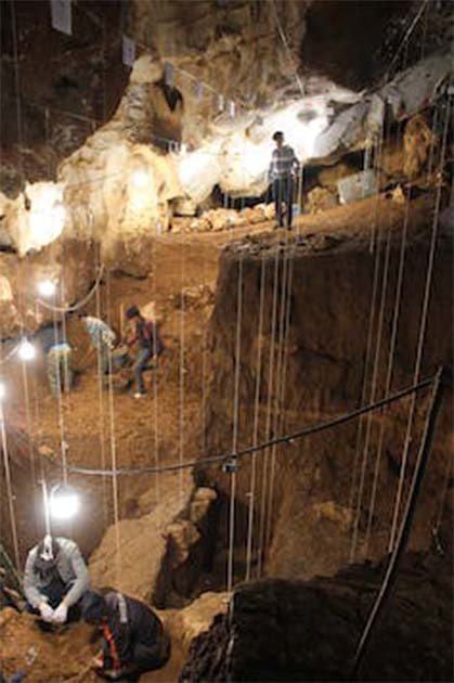 Archaeologists have returned to Tam Pà Ling regularly, steadily accumulating more evidence from a deep 7 m excavation. (Kira Westaway/The Conversation)