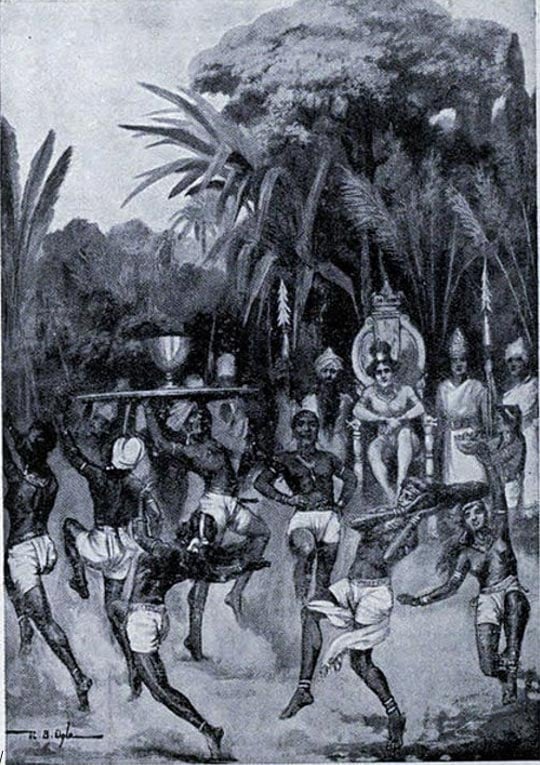 Ashoka’s envoy declares peace. Illustration from Hutchinson’s Story of the Nations.