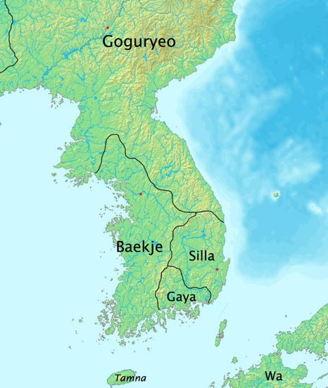The Baekje kingdom at its height in 375 AD
