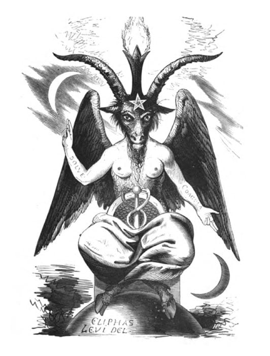Baphomet, également connu sous le nom de la chèvre sabbatique, «Dogme et Rituel de la Haute Magie». (Domaine public)