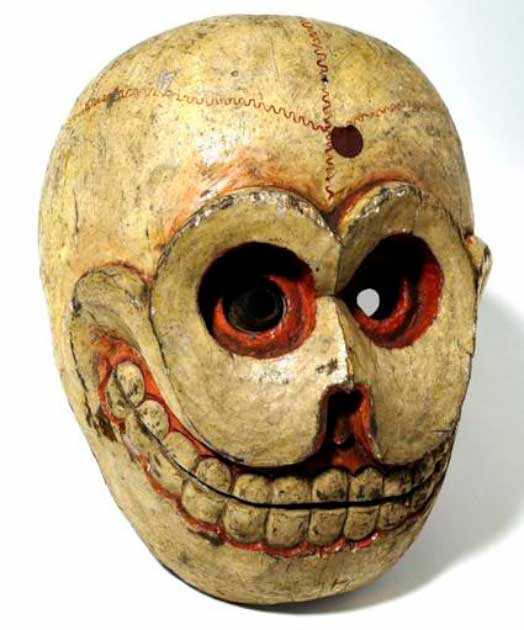 Máscara de calavera funeraria, Bután (Colección Wellcome / CC by SA 4.0)