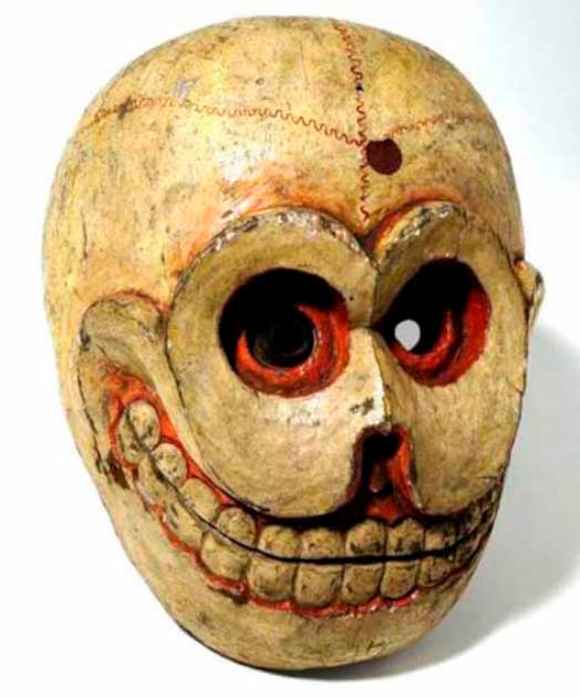 Máscara funeraria de calavera de Bután (Colección Wellcome / CC by SA 4.0)