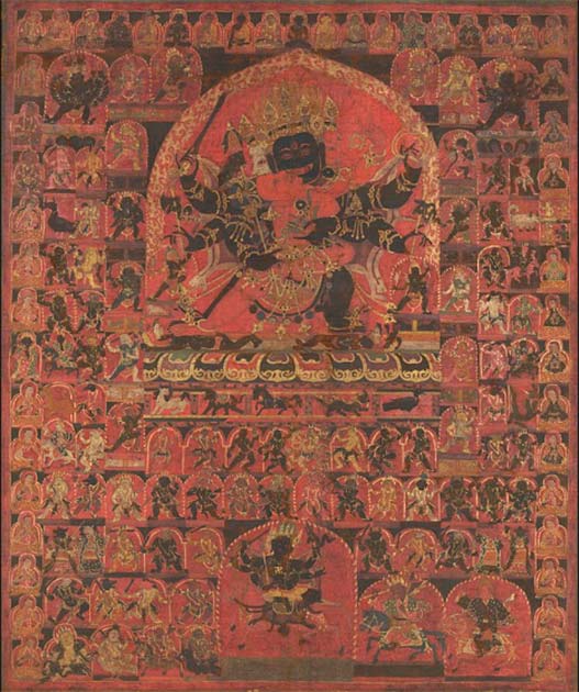 Bon Deity Tsochog Khagying - tangka, of the wrathful deities. (Metropolitan Museum of Art/CC0)