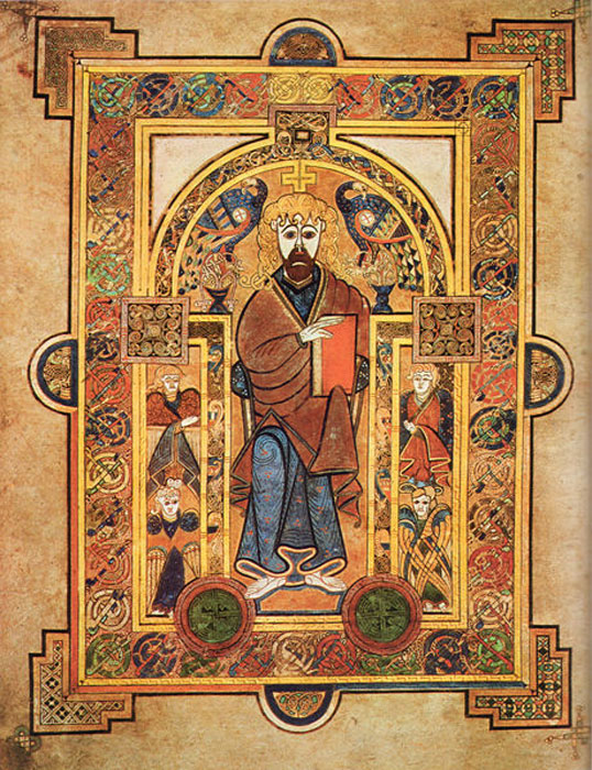 Book of Kells, Folio 32v, Christ Enthroned. (Public Domain)