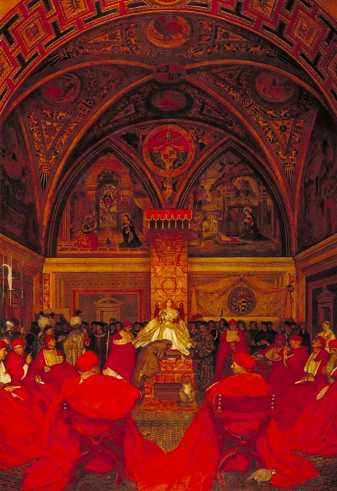 Lucretia Borgia Reigns in the Vatican in the Absence of Pope Alexander VI, a painting by Frank Cadogan Cowper. (© The estate of Frank Cadogan Cowper)