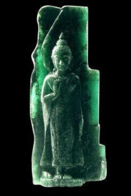 The new Sacred Emerald Buddha was carved into a classic standing pose (Jeffrey Bergman)