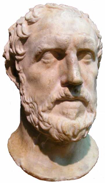 Busto del general e historiador griego antiguo Tucídides, la principal fuente moderna sobre la plaga de Atenas en el siglo IV a. ANUNCIO (Dominio público)