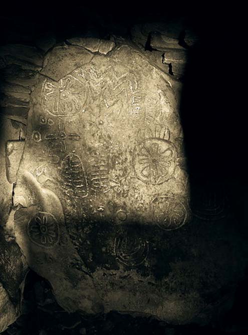Cairn T at Loughcrew is aligned to the rising sun at the equinoxes.
