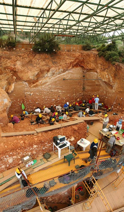 Cave excavation in Atapuerca, Spain.