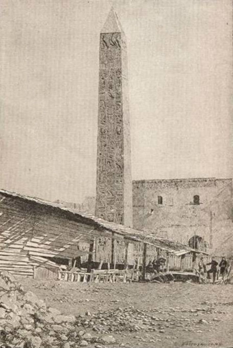 The Central Park obelisk as it stood in Alexandria, published 1884.