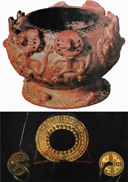 Objetos de cerámica y orfebrería de la cultura Milagro-Quevedo. (Diego Balarezo Pinos)
