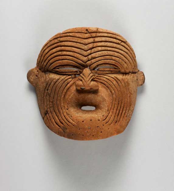 Máscara funeraria de cerámica, 1000 aC - 100 dC, Calima, Colombia (Museo de Arte de la Universidad de Princeton)