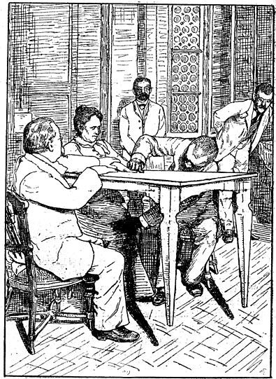Cesare Lombroso e "controllo" Charles Richet, mentre Palladino levita tavolo, Milano, 1892.