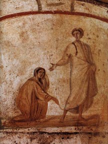 Christ healing a bleeding woman