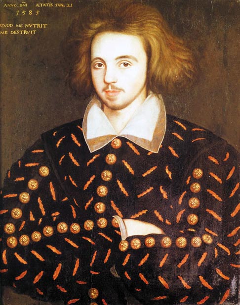A portrait believed to be of Christopher Marlowe, (1564-1593)