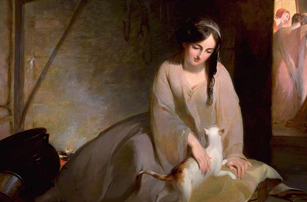 Cinderella at the Kitchen Fire, Thomas Sully, 1843 (Public Domain)