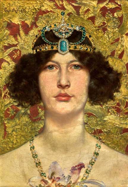 Cleopatra representada con una esmeralda, por Władysław Czachórski. (Dominio publico)
