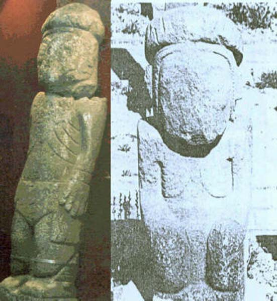 Comparison of the Pokotia monolith with a figure from Tiahuanaco. (Author provided)