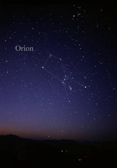 Constellation Orion as it can be seen by the naked eye