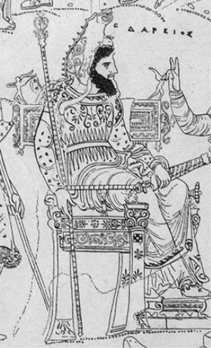 Darius I, imagined by a Greek painter, 4th century BC. (Public Domain)